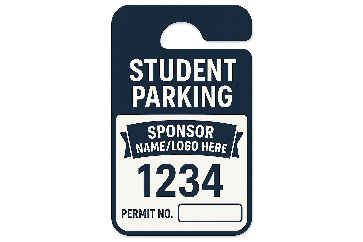 student parking tags with custom sponsor